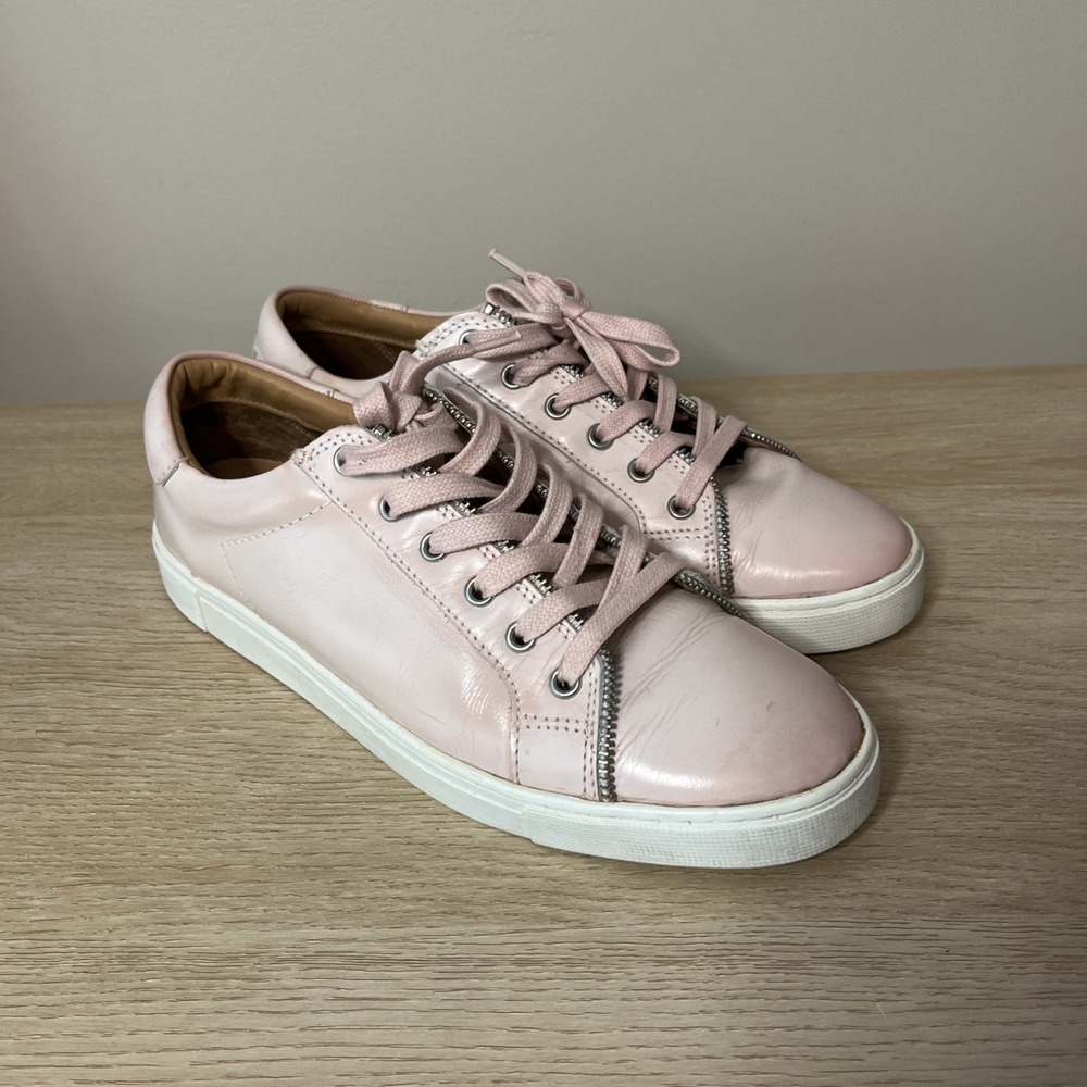 Frye‎ & Co Women's Sindy Moto Low Lace-Up Sneakers 9.5 W Pink